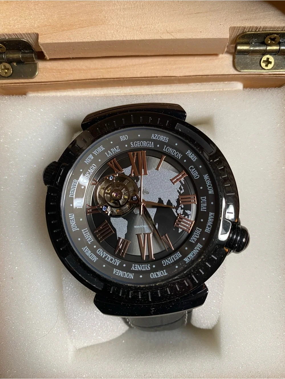 New Survan skeleton watch w/ box (zz)